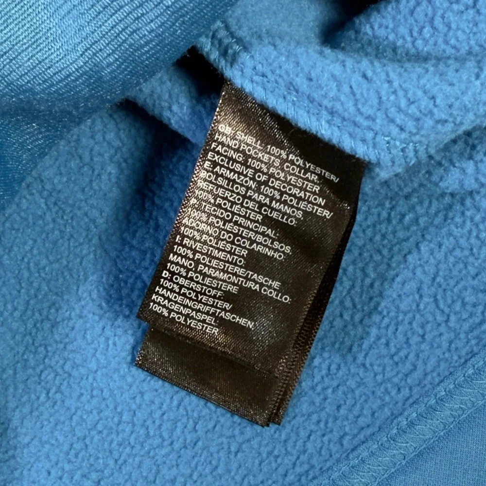 The North Face Full Zip Jacket Mens Large Blue Excellent Fleece Softshell